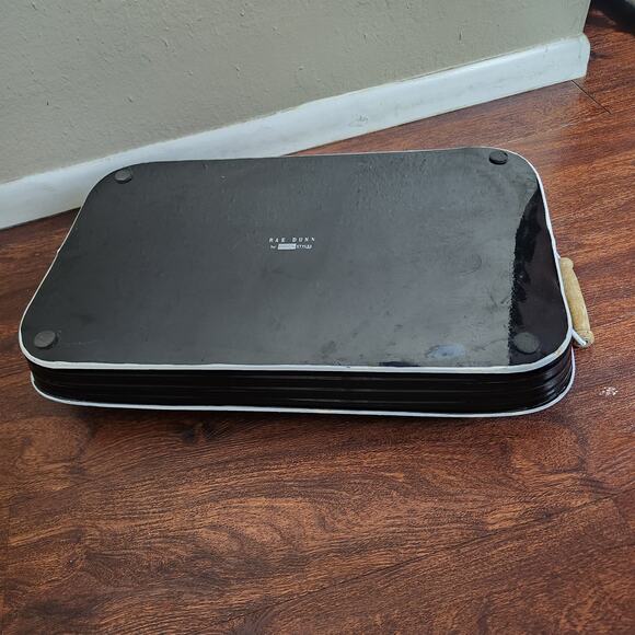 RAE DUNN Black Cocktails Tray with Wood Handles - Picture 7 of 7